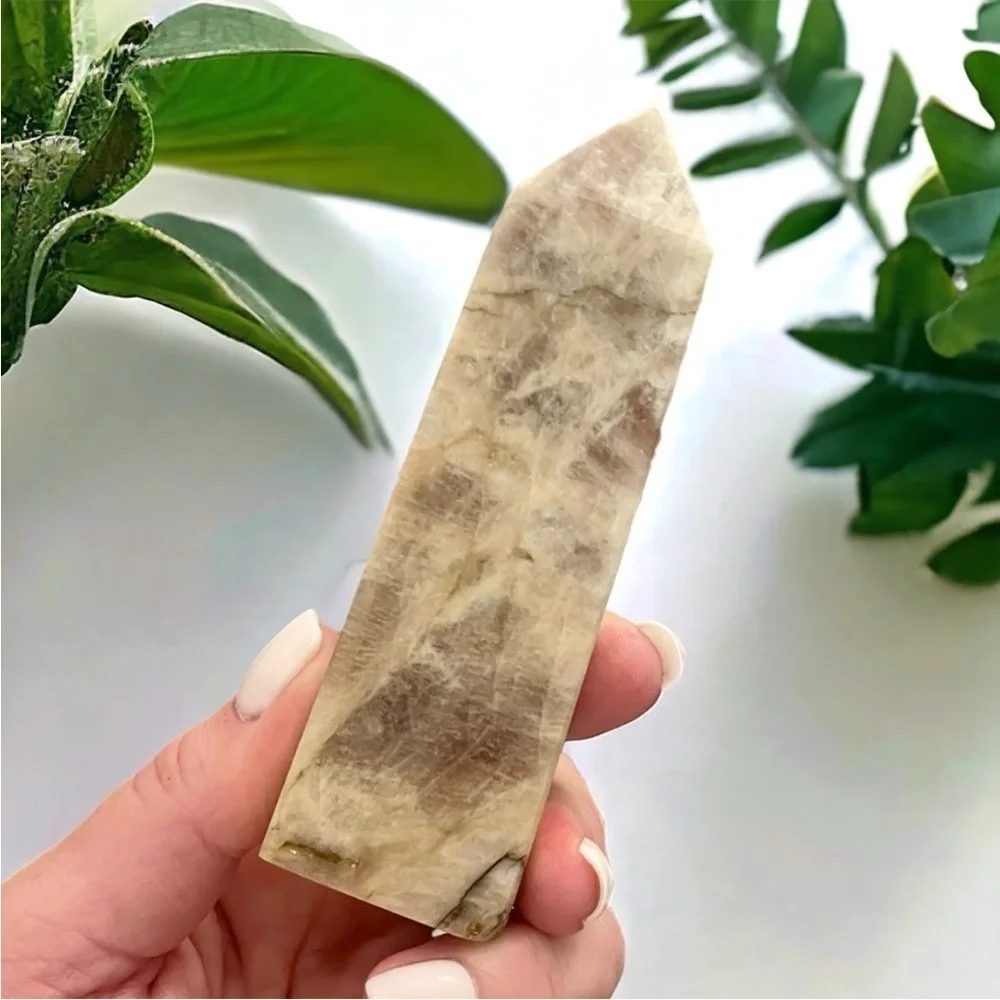 Sunstone & Rainbow Moonstone Tower Crystal